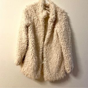 White Faux Fur Coat - Fuzzy Cream Colored Coat - Cozy Jacket - Fall Style